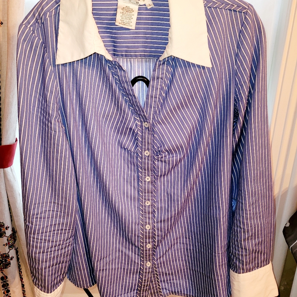 Como Stretch Ladies Winchester Contrast Collar Cuffs Shirt 12
